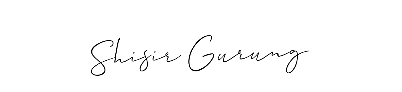 Design your own signature with our free online signature maker. With this signature software, you can create a handwritten (Allison_Script) signature for name Shisir Gurung. Shisir Gurung signature style 2 images and pictures png