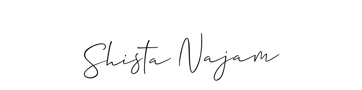 Best and Professional Signature Style for Shista Najam. Allison_Script Best Signature Style Collection. Shista Najam signature style 2 images and pictures png