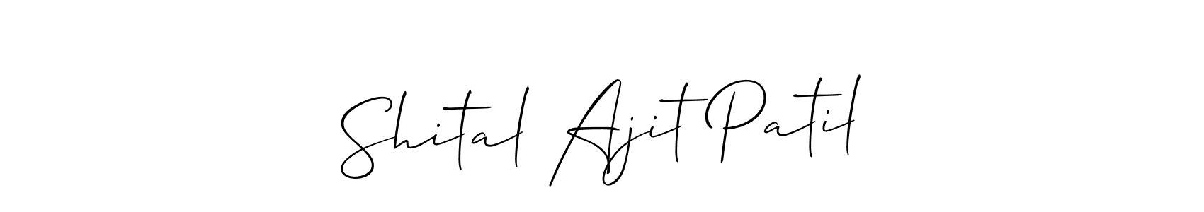 How to make Shital Ajit Patil name signature. Use Allison_Script style for creating short signs online. This is the latest handwritten sign. Shital Ajit Patil signature style 2 images and pictures png