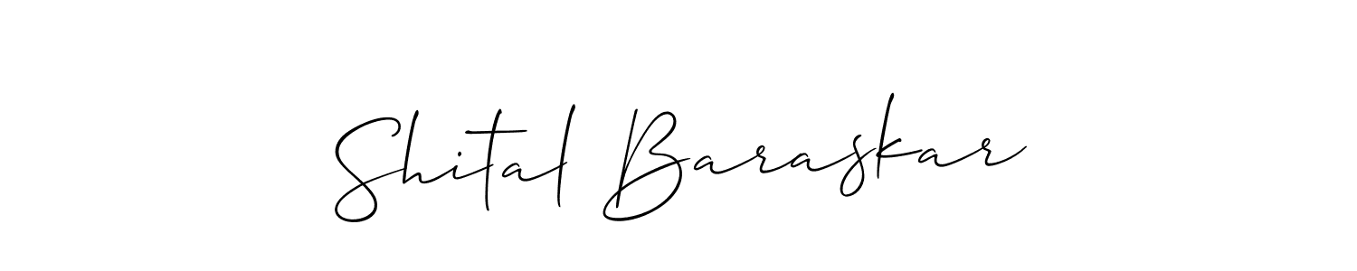 The best way (Allison_Script) to make a short signature is to pick only two or three words in your name. The name Shital Baraskar include a total of six letters. For converting this name. Shital Baraskar signature style 2 images and pictures png