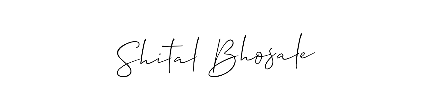 How to make Shital Bhosale name signature. Use Allison_Script style for creating short signs online. This is the latest handwritten sign. Shital Bhosale signature style 2 images and pictures png