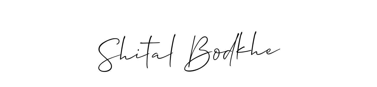 Similarly Allison_Script is the best handwritten signature design. Signature creator online .You can use it as an online autograph creator for name Shital Bodkhe. Shital Bodkhe signature style 2 images and pictures png