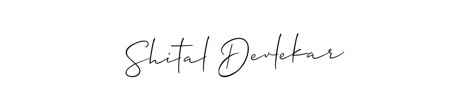 It looks lik you need a new signature style for name Shital Devlekar. Design unique handwritten (Allison_Script) signature with our free signature maker in just a few clicks. Shital Devlekar signature style 2 images and pictures png