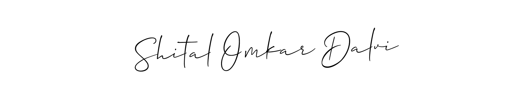 How to make Shital Omkar Dalvi name signature. Use Allison_Script style for creating short signs online. This is the latest handwritten sign. Shital Omkar Dalvi signature style 2 images and pictures png