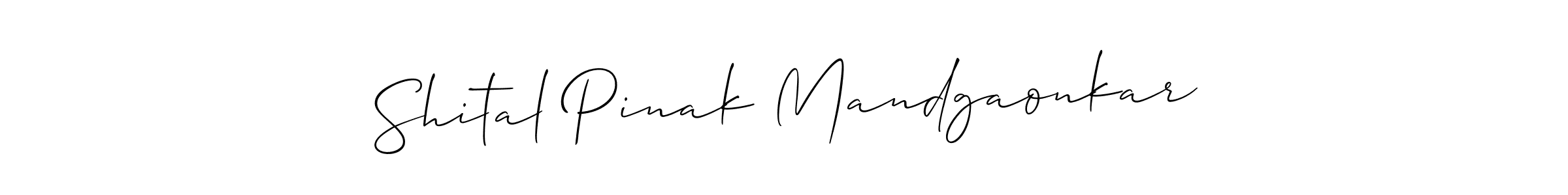 Also You can easily find your signature by using the search form. We will create Shital Pinak Mandgaonkar name handwritten signature images for you free of cost using Allison_Script sign style. Shital Pinak Mandgaonkar signature style 2 images and pictures png