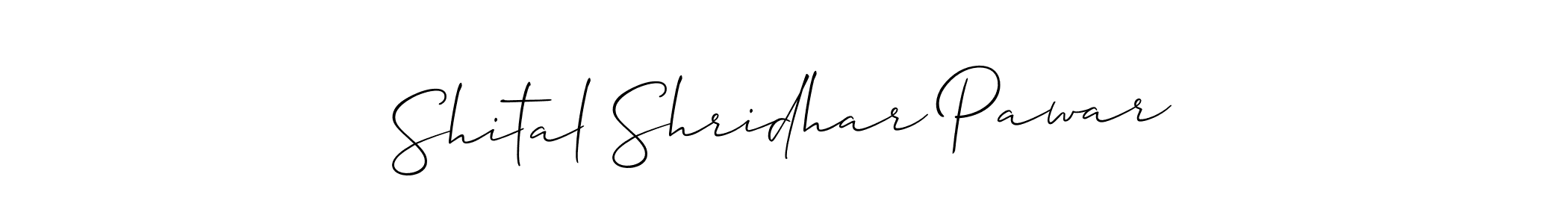 Shital Shridhar Pawar stylish signature style. Best Handwritten Sign (Allison_Script) for my name. Handwritten Signature Collection Ideas for my name Shital Shridhar Pawar. Shital Shridhar Pawar signature style 2 images and pictures png