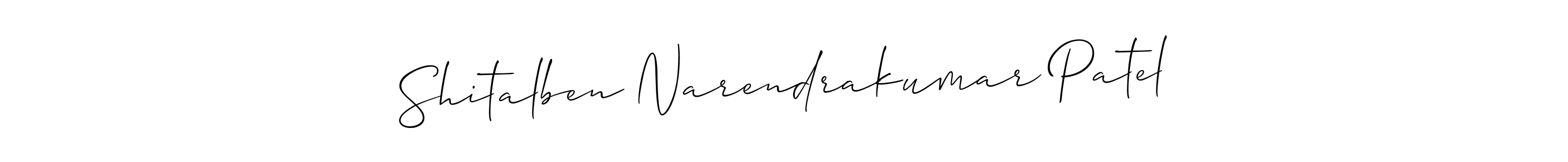 Use a signature maker to create a handwritten signature online. With this signature software, you can design (Allison_Script) your own signature for name Shitalben Narendrakumar Patel. Shitalben Narendrakumar Patel signature style 2 images and pictures png