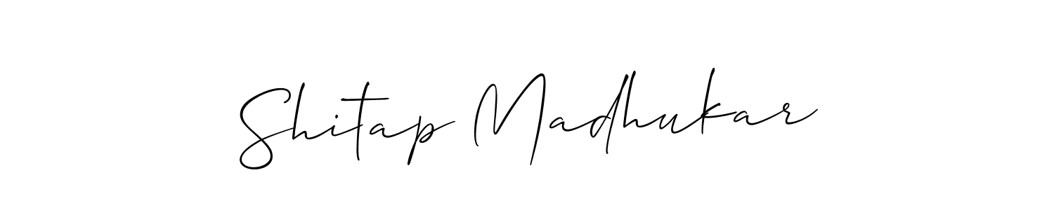 Also You can easily find your signature by using the search form. We will create Shitap Madhukar name handwritten signature images for you free of cost using Allison_Script sign style. Shitap Madhukar signature style 2 images and pictures png
