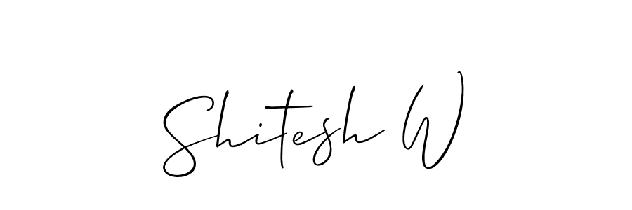 Also we have Shitesh W name is the best signature style. Create professional handwritten signature collection using Allison_Script autograph style. Shitesh W signature style 2 images and pictures png