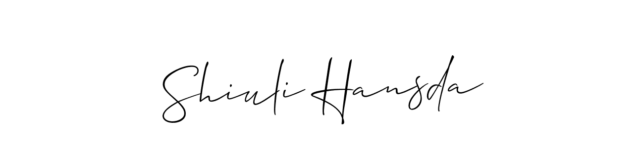 You can use this online signature creator to create a handwritten signature for the name Shiuli Hansda. This is the best online autograph maker. Shiuli Hansda signature style 2 images and pictures png
