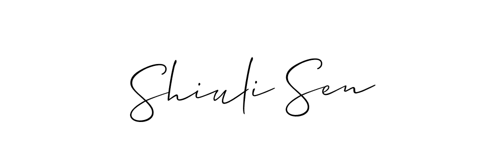 Also we have Shiuli Sen name is the best signature style. Create professional handwritten signature collection using Allison_Script autograph style. Shiuli Sen signature style 2 images and pictures png