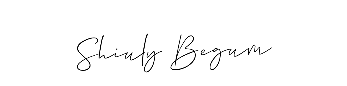 The best way (Allison_Script) to make a short signature is to pick only two or three words in your name. The name Shiuly Begum include a total of six letters. For converting this name. Shiuly Begum signature style 2 images and pictures png
