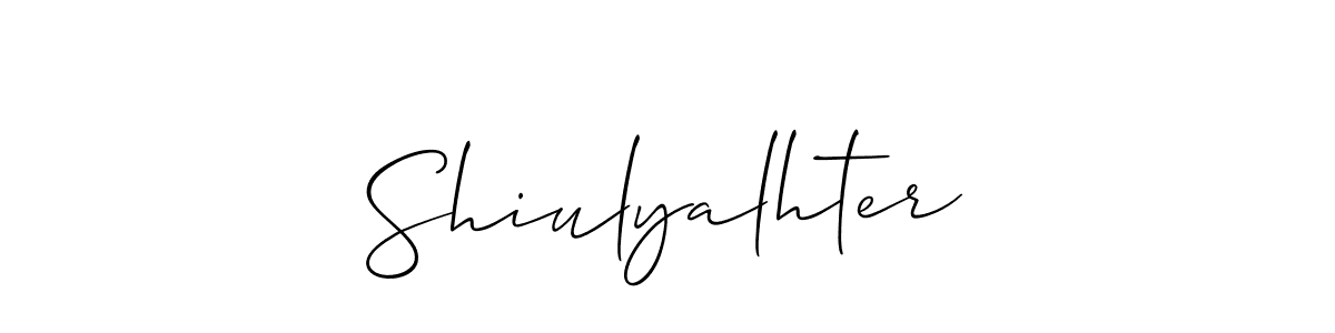 You should practise on your own different ways (Allison_Script) to write your name (Shiulyalhter) in signature. don't let someone else do it for you. Shiulyalhter signature style 2 images and pictures png