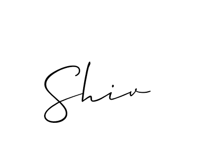 Design your own signature with our free online signature maker. With this signature software, you can create a handwritten (Allison_Script) signature for name Shiv. Shiv signature style 2 images and pictures png