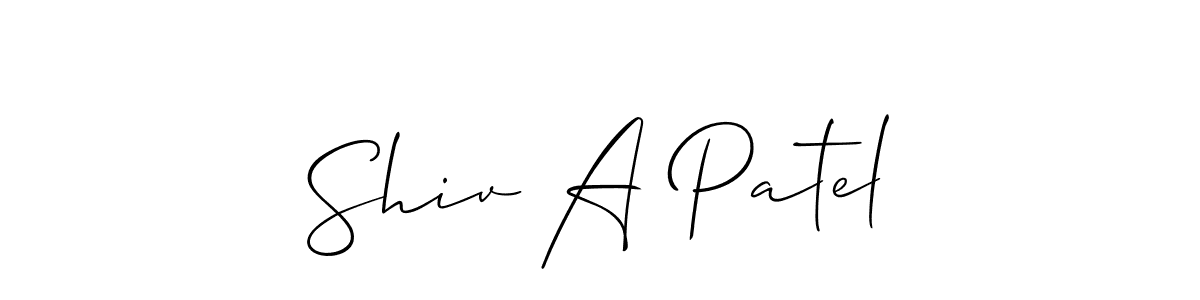 Also You can easily find your signature by using the search form. We will create Shiv A Patel name handwritten signature images for you free of cost using Allison_Script sign style. Shiv A Patel signature style 2 images and pictures png