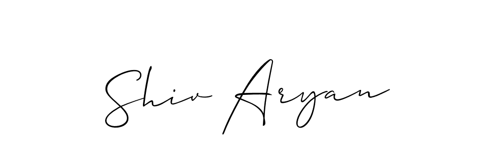 You should practise on your own different ways (Allison_Script) to write your name (Shiv Aryan) in signature. don't let someone else do it for you. Shiv Aryan signature style 2 images and pictures png