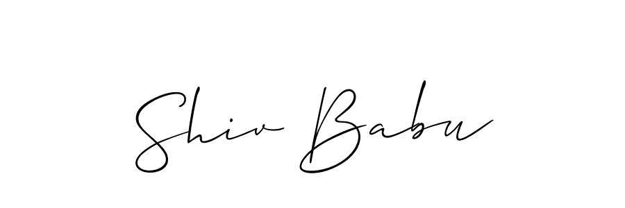 Use a signature maker to create a handwritten signature online. With this signature software, you can design (Allison_Script) your own signature for name Shiv Babu. Shiv Babu signature style 2 images and pictures png