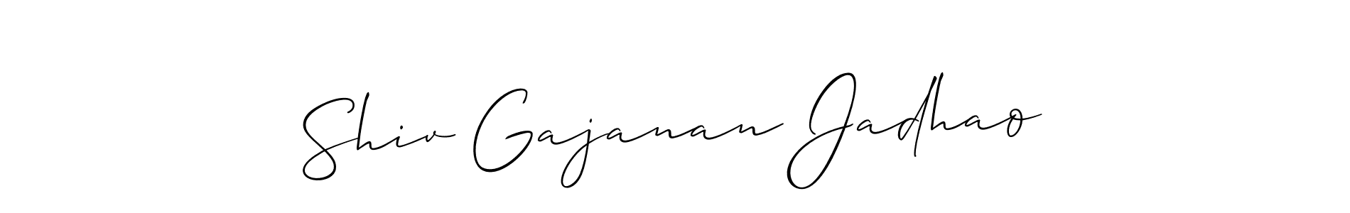 How to make Shiv Gajanan Jadhao name signature. Use Allison_Script style for creating short signs online. This is the latest handwritten sign. Shiv Gajanan Jadhao signature style 2 images and pictures png