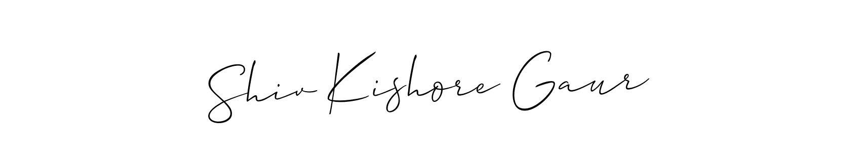 You should practise on your own different ways (Allison_Script) to write your name (Shiv Kishore Gaur) in signature. don't let someone else do it for you. Shiv Kishore Gaur signature style 2 images and pictures png