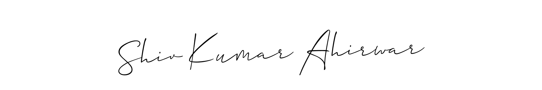 Make a beautiful signature design for name Shiv Kumar Ahirwar. With this signature (Allison_Script) style, you can create a handwritten signature for free. Shiv Kumar Ahirwar signature style 2 images and pictures png