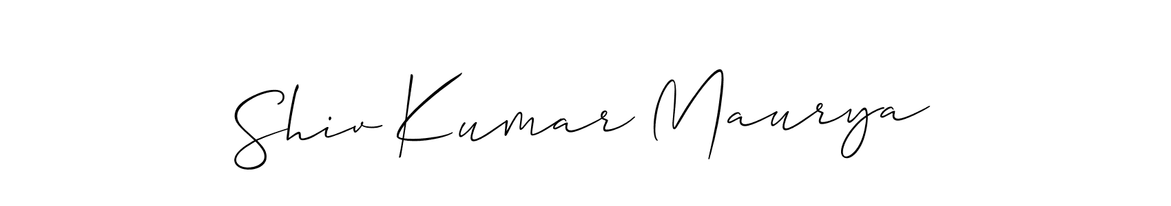 How to make Shiv Kumar Maurya name signature. Use Allison_Script style for creating short signs online. This is the latest handwritten sign. Shiv Kumar Maurya signature style 2 images and pictures png