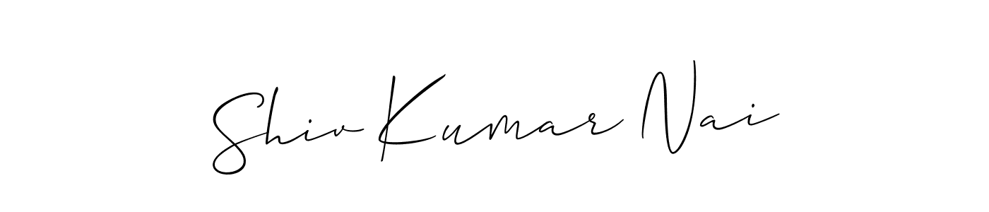 Also we have Shiv Kumar Nai name is the best signature style. Create professional handwritten signature collection using Allison_Script autograph style. Shiv Kumar Nai signature style 2 images and pictures png