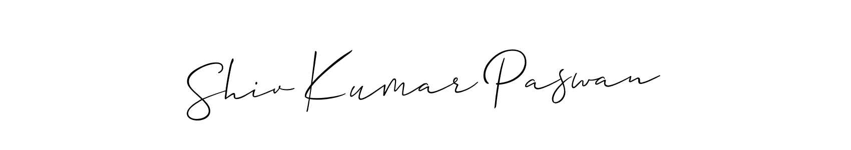 Use a signature maker to create a handwritten signature online. With this signature software, you can design (Allison_Script) your own signature for name Shiv Kumar Paswan. Shiv Kumar Paswan signature style 2 images and pictures png