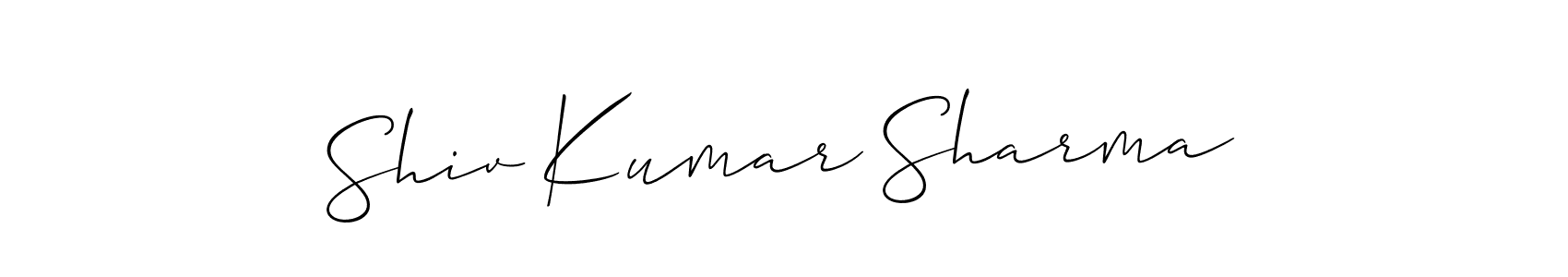 How to make Shiv Kumar Sharma name signature. Use Allison_Script style for creating short signs online. This is the latest handwritten sign. Shiv Kumar Sharma signature style 2 images and pictures png