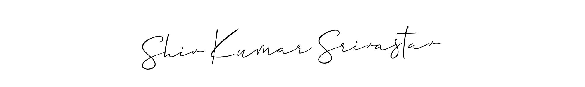 Allison_Script is a professional signature style that is perfect for those who want to add a touch of class to their signature. It is also a great choice for those who want to make their signature more unique. Get Shiv Kumar Srivastav name to fancy signature for free. Shiv Kumar Srivastav signature style 2 images and pictures png