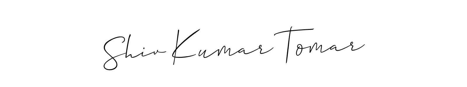Similarly Allison_Script is the best handwritten signature design. Signature creator online .You can use it as an online autograph creator for name Shiv Kumar Tomar. Shiv Kumar Tomar signature style 2 images and pictures png
