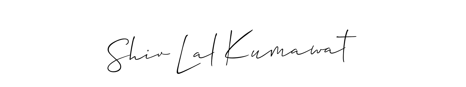 Also You can easily find your signature by using the search form. We will create Shiv Lal Kumawat name handwritten signature images for you free of cost using Allison_Script sign style. Shiv Lal Kumawat signature style 2 images and pictures png