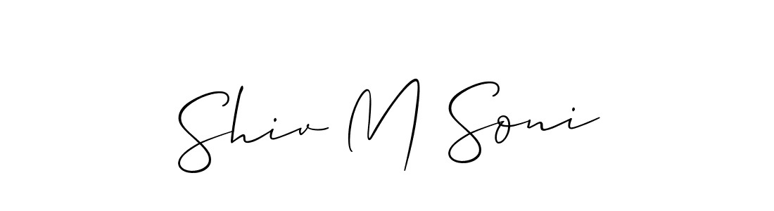 Allison_Script is a professional signature style that is perfect for those who want to add a touch of class to their signature. It is also a great choice for those who want to make their signature more unique. Get Shiv M Soni name to fancy signature for free. Shiv M Soni signature style 2 images and pictures png