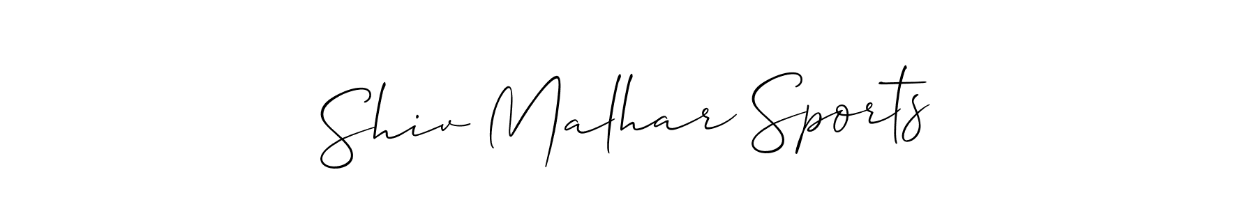 Use a signature maker to create a handwritten signature online. With this signature software, you can design (Allison_Script) your own signature for name Shiv Malhar Sports. Shiv Malhar Sports signature style 2 images and pictures png