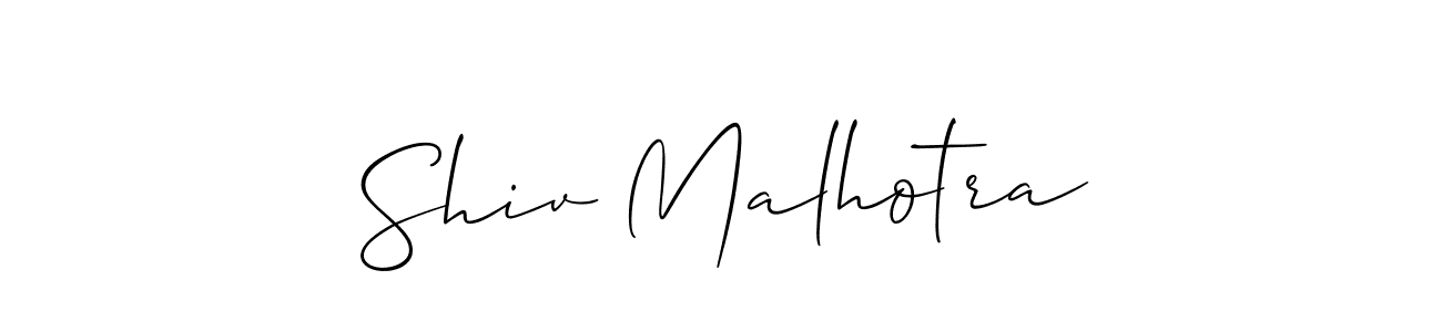 Allison_Script is a professional signature style that is perfect for those who want to add a touch of class to their signature. It is also a great choice for those who want to make their signature more unique. Get Shiv Malhotra name to fancy signature for free. Shiv Malhotra signature style 2 images and pictures png