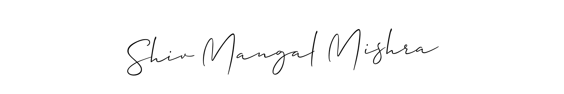 Allison_Script is a professional signature style that is perfect for those who want to add a touch of class to their signature. It is also a great choice for those who want to make their signature more unique. Get Shiv Mangal Mishra name to fancy signature for free. Shiv Mangal Mishra signature style 2 images and pictures png