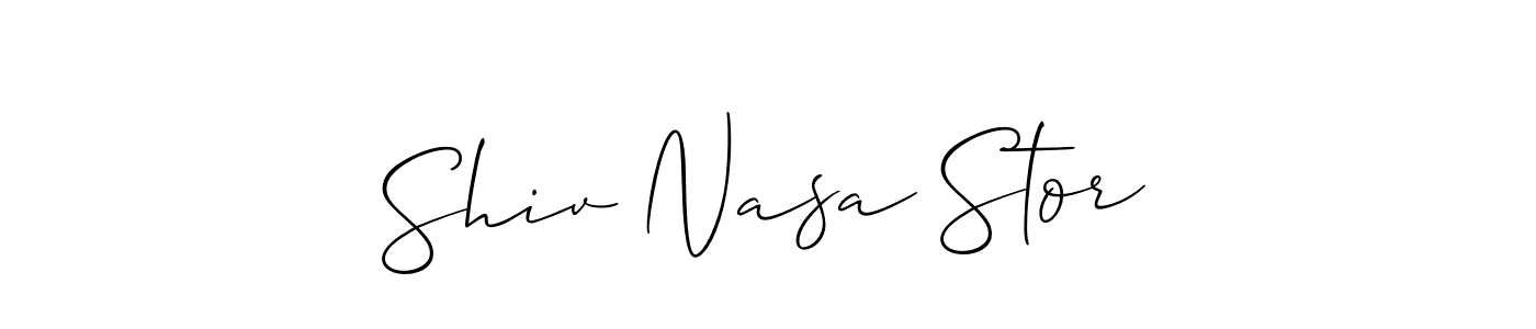 Create a beautiful signature design for name Shiv Nasa Stor. With this signature (Allison_Script) fonts, you can make a handwritten signature for free. Shiv Nasa Stor signature style 2 images and pictures png