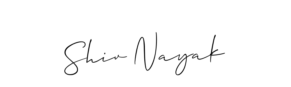 Use a signature maker to create a handwritten signature online. With this signature software, you can design (Allison_Script) your own signature for name Shiv Nayak. Shiv Nayak signature style 2 images and pictures png