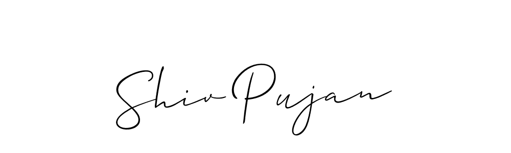 How to make Shiv Pujan signature? Allison_Script is a professional autograph style. Create handwritten signature for Shiv Pujan name. Shiv Pujan signature style 2 images and pictures png