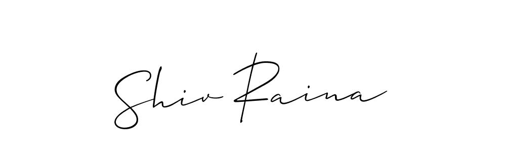 You should practise on your own different ways (Allison_Script) to write your name (Shiv Raina) in signature. don't let someone else do it for you. Shiv Raina signature style 2 images and pictures png