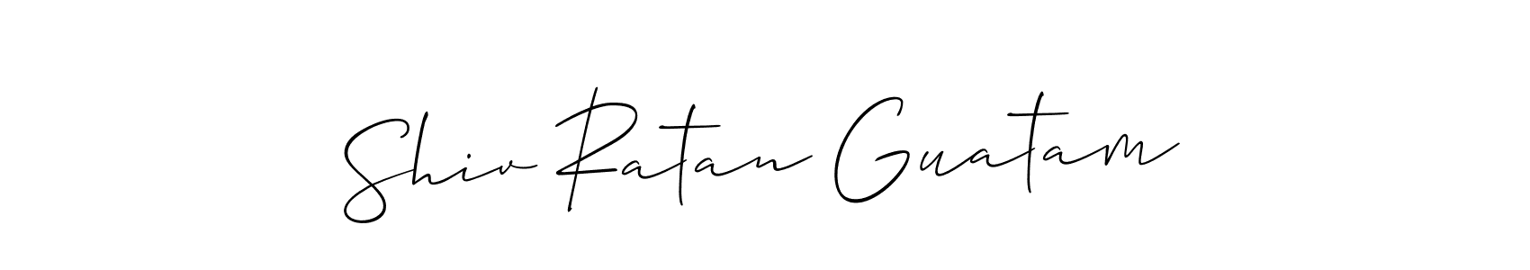 You should practise on your own different ways (Allison_Script) to write your name (Shiv Ratan Guatam) in signature. don't let someone else do it for you. Shiv Ratan Guatam signature style 2 images and pictures png