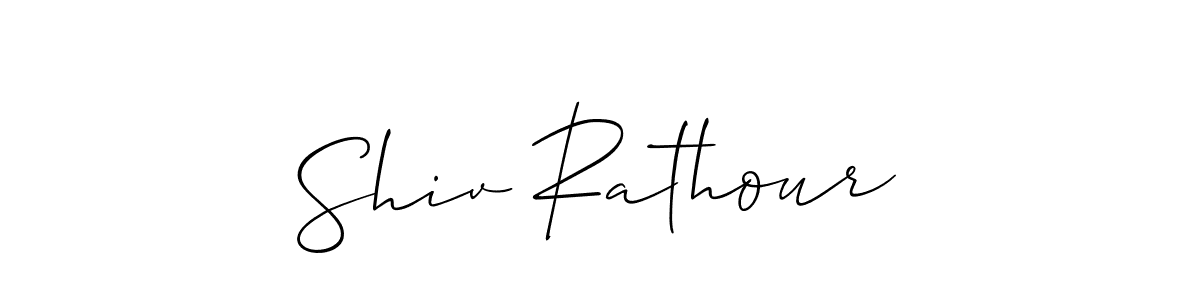 Use a signature maker to create a handwritten signature online. With this signature software, you can design (Allison_Script) your own signature for name Shiv Rathour. Shiv Rathour signature style 2 images and pictures png