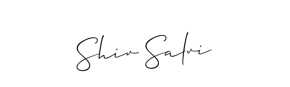 The best way (Allison_Script) to make a short signature is to pick only two or three words in your name. The name Shiv Salvi include a total of six letters. For converting this name. Shiv Salvi signature style 2 images and pictures png