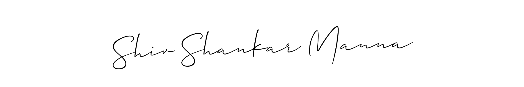 The best way (Allison_Script) to make a short signature is to pick only two or three words in your name. The name Shiv Shankar Manna include a total of six letters. For converting this name. Shiv Shankar Manna signature style 2 images and pictures png