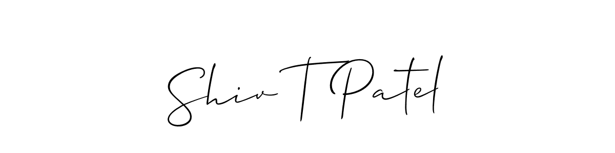 Create a beautiful signature design for name Shiv T Patel. With this signature (Allison_Script) fonts, you can make a handwritten signature for free. Shiv T Patel signature style 2 images and pictures png