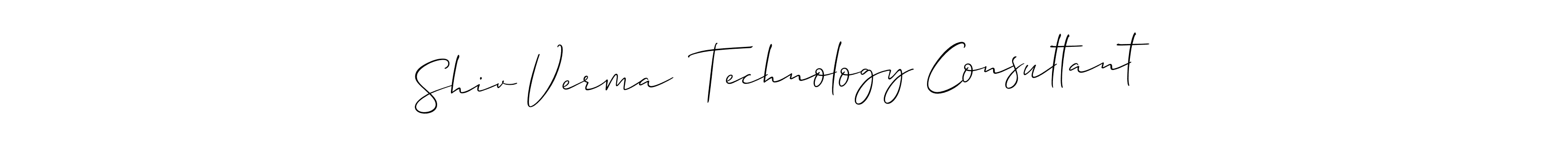 This is the best signature style for the Shiv Verma  Technology Consultant name. Also you like these signature font (Allison_Script). Mix name signature. Shiv Verma  Technology Consultant signature style 2 images and pictures png