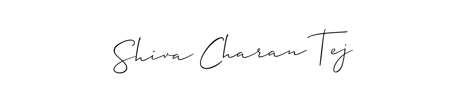 How to make Shiva Charan Tej name signature. Use Allison_Script style for creating short signs online. This is the latest handwritten sign. Shiva Charan Tej signature style 2 images and pictures png