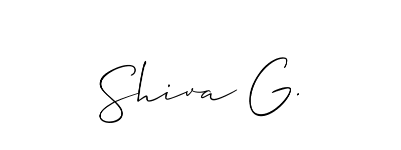 if you are searching for the best signature style for your name Shiva G.. so please give up your signature search. here we have designed multiple signature styles  using Allison_Script. Shiva G. signature style 2 images and pictures png