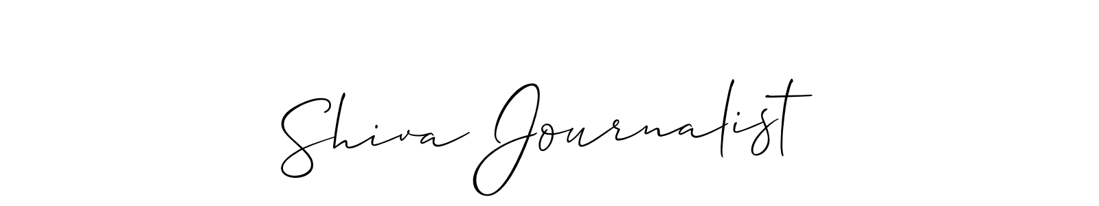 You should practise on your own different ways (Allison_Script) to write your name (Shiva Journalist) in signature. don't let someone else do it for you. Shiva Journalist signature style 2 images and pictures png
