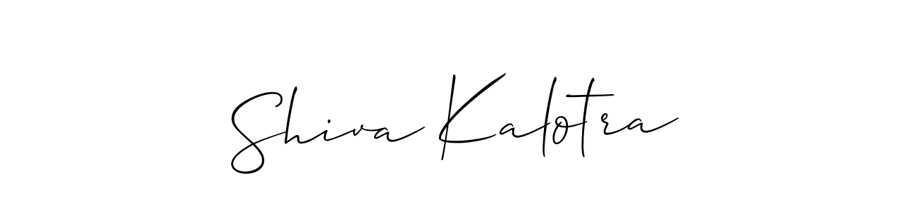 Allison_Script is a professional signature style that is perfect for those who want to add a touch of class to their signature. It is also a great choice for those who want to make their signature more unique. Get Shiva Kalotra name to fancy signature for free. Shiva Kalotra signature style 2 images and pictures png