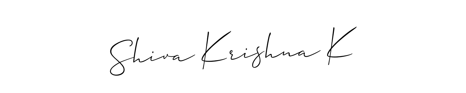 How to make Shiva Krishna K signature? Allison_Script is a professional autograph style. Create handwritten signature for Shiva Krishna K name. Shiva Krishna K signature style 2 images and pictures png
